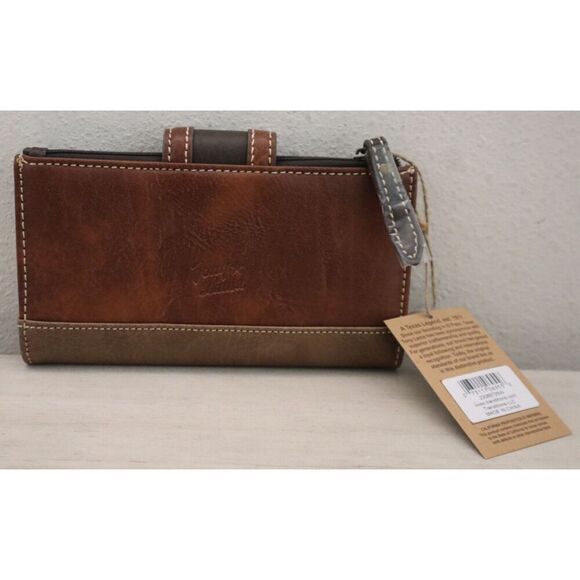 Tony Lama 22085725W Women's 3-Tone Brown Magnetic Snap Credit Card Bifold Wallet - Picture 2 of 6